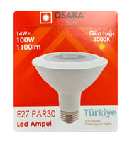 (1 Adet) Osaka 14W (100W) Sarı Işık (3000K) E27 Duylu (Kalın Duy) Led PAR30 Ampul