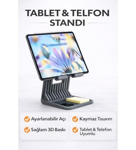 iPad & Tablet Yükseltici Stand – Ergonomik Masaüstü Tablet Tutucu