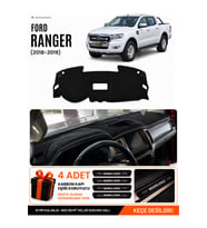 FORD RANGER (2018-2019) Uyumlu Torpido Örtüsü Torpido Kılıfı - Siyah