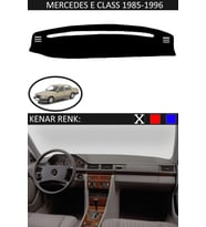 Mercedes E Class 1985-1995 İçin Uygun Torpido Koruma Halısı Siyah Kenar Renk Siyah