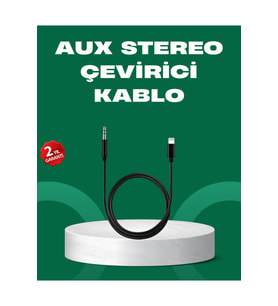 Lightning to 3.5mm Aux Ses Dönüştürücü Kablo 1 Metre Stereo Uyumlu