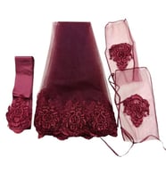 Kına Örtüsü Bordo Güpürlü