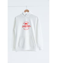 Erkek  California  Oversize Baskılı Pamuklu Kapşonlu Uzun  Kollu Sweatshirt Hoodie (Beyaz)