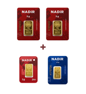 Nadir Gold 24 Ayar 13,5 Gram Altın (2 Ad 5 Gram Altın + 1 Ad 2,5 Gram Altın + 1 Ad 1 Gram Altın )