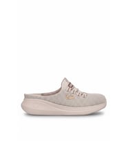 King Paolo D5109 Krakers Sabo Kadın Memory Foam Düz Sandalet Bej