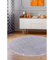 Dijidekor Peluş Halı Açık Gri Cool Yıkanabilir Yuvarlak Post Yolluk Kilim Salon Halısı Modelleri
