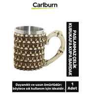 Özel Tasarım Dekoratif Şık Hediyelik Sevgili Arkadaş Paslanmaz Çelik Kurukafa Kupa Bardak 11*15 Cm