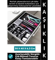 #ÇatalKaşıklık Uzun Ömürlü Çok Şık Mutfak Dolap Çekmece İçi Ayarlanabilir Sürgülü Çatal Kaşıklık