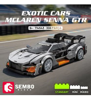 Sembo Block McLaren Senna GTR Yapı Bloğu Seti – 308 Parça (Gri)