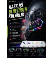 Bluetooth 5.3 Destekli IPX6 Su Geçirmez Kask Kulaklığı 1000mAh Bataryalı