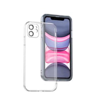 Vendas iPhone 12 Fixy Serisi Kamera Korumalı Silikon Kılıf + 5D Cam Ekran Koruyucu (Renksiz)