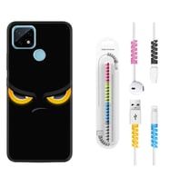 Realme C11 C21 C21Y C25Y C11 2021 Kılıf Kablo Koruma Spiral Silikon Black Eyes 1644