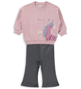 Civil Baby Unicorn Baskılı 6-18 Ay Takım - Pembe