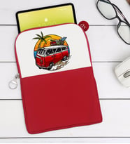 BK Gift Klasik Araç Tasarımlı Taşınabilir Koruyucu Tablet Kılıfı & Organizer Çanta - Kırmızı-10