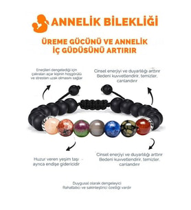 Annelik Bilekliği Kalsit Mercan Yeşim Akik Lapis Oniks Doğal Taş Bileklik