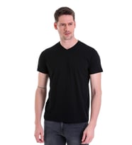 Hatemoğlu Siyah ST 22Y Basic V Yaka Süprem T.Shirt (S-3XL) (A.Siyah)