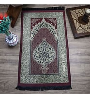 İsminizi Seccadeye Nakşediyoruz ,İsme Özel Hediyelik İpek Nur Tafta Seccade Bordo 68x110 cm - 200 gr
