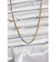 316L Çelik Zincir Gold Renk 60 cm Yılan Zincir Kadın Kolye - TJ-BKO10682