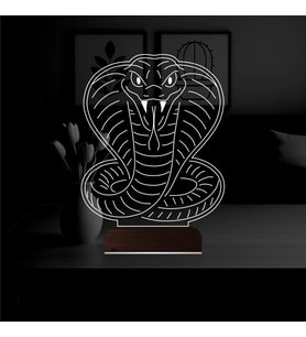 Luvivia Kobra Yılan Tattoo Tasarım 3D Lamba - Masa Gece Lambası