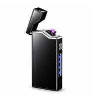 Valkyrie X9 USB Şarjlı Elektronik Ark Çakmak Pil Göstergeli Alevsiz Rüzgara Dayanıklı Siyah