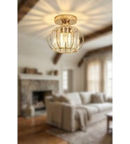 Orbion Kristal Taşlı Tekli Avize - Modern Şık Kristal Taşlı Tekli Avize (Gold)