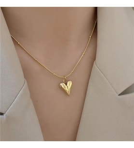 Kadın Kolye Yılan Zincir Romantik Kalp Çelik Kolye