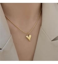 Kadın Kolye Yılan Zincir Romantik Kalp Çelik Kolye