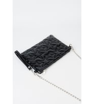 Kadın Siyah Yıldız Nakışlı Rugan Deri Bilek Ve Zincir Askılı Portföy El Ve Clutch Çanta