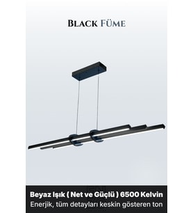 Cosmo Füme Lineer LED Sarkıt Avize – Kumandalı Dim Edilebilir – Yukarı & Aşağı Işık