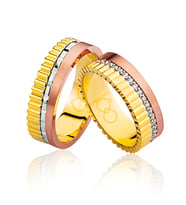 Üç Renk Altın Alyans 0105 (Çok Renkli)