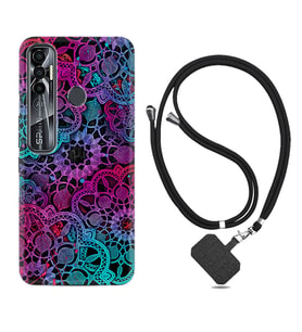 Tecno Spark 6 6 Go 8C 8 Pro 7 7 Pro Kılıf Boyun Askılı Silikon Colurful Mandala 1667