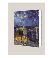 DEFFTER ART OF WORLD  / VAN GOGH - AT CAFE 14X20 SERT KAPAK ÇİZGİLİ DEFTER 96YP.