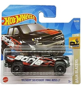 Hot Wheels - 19 Chevy Silverado Trail Boss Lt - Baja Blazer 7/10 - Hct49 - Kısa Kart - Gm - Borla - (Çok Renkli)