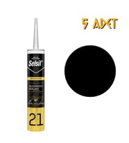 Selsil Silikonize Mastik SİYAH 500 gr. - 5 Adet
