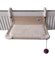 Cosy Comfort Kısa Kaloriferler için Kedi Kalorifer Yatağı (Krem, Keten, Medium, Katlanabilir, Folding, Stainless Steel Body)