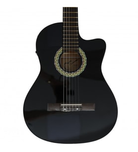Almira MG917CE-BK Elektro Klasik Gitar - Siyah (Orta Seviye - Cutaway)  Kesik Kasa (Cutaway), Siyah Parlak Cila, Dahili 4-Band EQ ve Tunerlı Preamp  Uyum: Sahne ve Pratik Kullanımı
