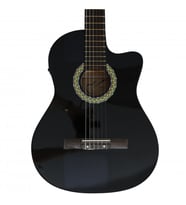 Almira MG917CE-BK Elektro Klasik Gitar - Siyah (Orta Seviye - Cutaway)  Kesik Kasa (Cutaway), Siyah Parlak Cila, Dahili 4-Band EQ ve Tunerlı Preamp  Uyum: Sahne ve Pratik Kullanımı