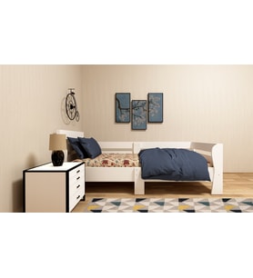 Yüksek Başlıklı Oval Kenar MDF Sedir Karyola-Oyun Alanı