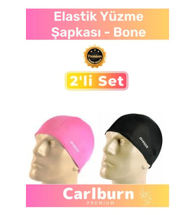 Özel Üretim Su Geçirmez Silikon Yüzücü Havuz Deniz Bonesi Elastik Yüzme Şapkası 2'li Set