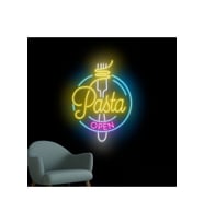 Pasta OPEN Yazılı ve Şekilli Neon Tabela