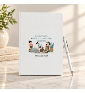 El Sanatları Dekoratif Öğretmenine İsme Özel Defter ve Kalem Seti