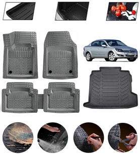 Opel Astra H 2004-2010 Sedan Uyumlu Paspas Araca Özel Bagaj Havuzu MBS Gri