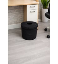 ???? Şık Kuru Çöp Sepeti SİYAH 25CM*25CM Yuvarlak Ofis Kuru Çöp Sepeti Masa