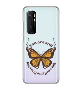 Xiaomi Mi Note 10 Lite Uyumlu Kelebek Desenli Şeffaf Telefon Kılıfı