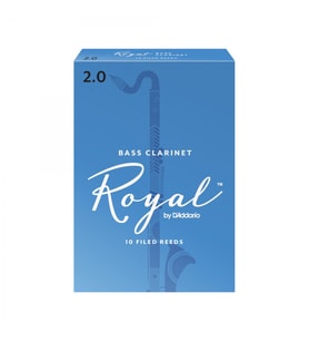 D'Addario REB1020 Royal Bas Klarnet Kamışı No: 2.0 (Başlangıç/Eğitim) - 10'lu Paket  Yumuşak Başlangıç Kamışı, Kolay Üfleme ve Net Artikülasyon