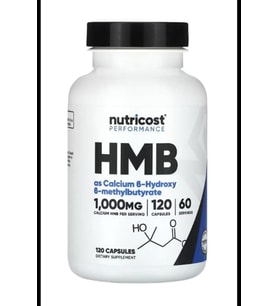 Nutricost HMB (Beta-Hydroxy Beta-Methylbutyrate) 1000mg (120 Capsules) USA.3932 (Renksiz)