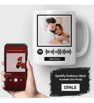 Sevgiliye Hediye Kişiye Özel Fotoğraflı Spotify Ses İzi Kupa Bardak