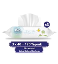 Bio Natural Islak Havlu Mendil 3x40 120 Yaprak