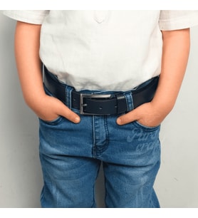 Çocuk Kemeri %100 Hakiki Deri 3 cm Yumuşak Kopma Kırılma Olmaz (Lacivert)