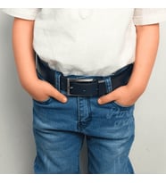 Çocuk Kemeri %100 Hakiki Deri 3 cm Yumuşak Kopma Kırılma Olmaz (Lacivert)